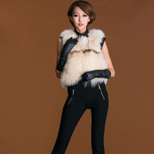 Load image into Gallery viewer, Natural Fox Fur +lamb Fur Vest Raccoon Decoration Waistcoat Jacket