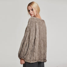 Load image into Gallery viewer, Knitted Mink Fur Coat Women Winter Real Fur Jacket Pullover Female