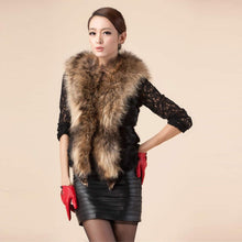 Load image into Gallery viewer, Natural Rabbit Fur Knitter Sweater Long Vest Waistcoat Jacket