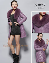 Load image into Gallery viewer, Genuine Leather Coat Female with Real Fox Fur Collar Outwear Winter Women&#39;s Down Coat
