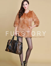 Load image into Gallery viewer, Women&#39;s Natural Fur Coat Long Version Light Camel Full Pelt Real Fur Coat Female