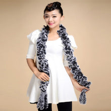 Load image into Gallery viewer, Real REX Rabbit Fur Scarf Grape Wrap Cape Shawl Neck Warmer Various Colors 175cm Long Scarf FS14516