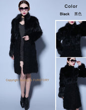 Load image into Gallery viewer, Natural Fox Fur Coat Lamb Fur Overcoat Top Quality Fur Jacket Women&#39;s Long Outwear