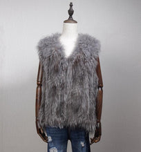 Load image into Gallery viewer, Natural Fur Vest for Women Fox with Mongolia Sheep Fur Waistcoat 162106