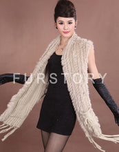 Load image into Gallery viewer, Knitted Natural Rabbit Fur Vest Double Wear Design Spring Autumn Tunic Waistcoat