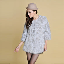 Load image into Gallery viewer, Real Lamb Fur Coat Overcoat Jacket  Long Version Ladies&#39; Top Garment Gilet Winter Dress White Fur Story FS13065