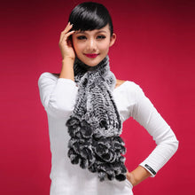 Load image into Gallery viewer, Real REX Rabbit Fur Scarf Fur Grape Decoration Wrap Cape Shawl Neck Warmer Green 16 Colors Available FS13501