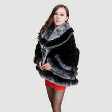 Load image into Gallery viewer, Women&#39;s Cropped Coat Real REX Rabbit Fur Coat Fox Fur Collar Coat Shawl 010139