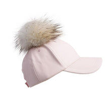 Load image into Gallery viewer, Women Baseball Cap with Fluffy Real Fur Detachable Pompom Streetwear Hip Hop Cool Hat Fur Story 17606