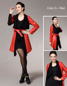 Genuine sheep Leather coat wool blends collar real lamb leather jacket winter overcoat