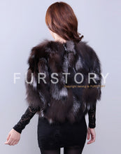 Load image into Gallery viewer, Real Silver Fox Fur Coat Jacket Overcoat Winter Coat Top Dress Nature Color 13039