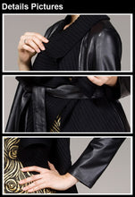 Load image into Gallery viewer, Genuine sheep Leather coat wool blends collar real lamb leather jacket winter overcoat