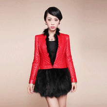 Load image into Gallery viewer, Genuine Leather Coat with Removable Hem of Real Fox Fur Double Wear Jackets Women