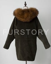 Load image into Gallery viewer, FS17147 Women spring winter Parka Fashion Coat with Real Rabbit Fur inside Warm Jacket with Real fur Hood Fur Story