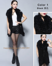 Load image into Gallery viewer, Genuine Pig Leather Suede Women&#39;s Vest  with Real Lamb Fur Collar