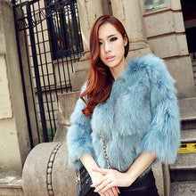 Load image into Gallery viewer, Winter Women&#39;s Natural Fur Coat Color Optional Three Quarter Sleeve