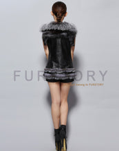 Load image into Gallery viewer, Women&#39;s Natural Fox Fur Vest with Genuine Sheep Leather Back Street Style
