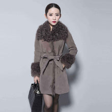 Load image into Gallery viewer, Lamb Fur Collar Coat Top Grade Genuine Sheep Leather Full Sleeve Jacket