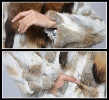 Load image into Gallery viewer, Women&#39;s Real Rabbit Fur Coat Luxury Raccoon Fur Collar Long Overcoat 010112