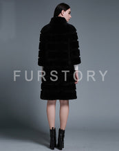 Load image into Gallery viewer, Natural Rex Rabbit Coat Women Grace Long Overcoat Jacket Winter Outerwear