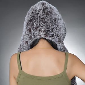 Real Knitted REX Rabbit Fur Hat Ear Muff Earwarmer Scarf Cap Soft and Fashionable 3 Use 6colors Shipping Free FS060109