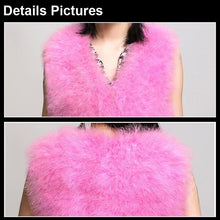 Load image into Gallery viewer, Natural Turkey Fur Vest Stylish Puff Fur Vest Real Fur Vest Female