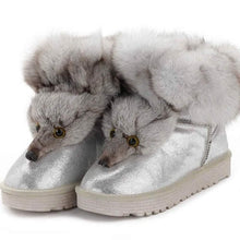 Load image into Gallery viewer, Winter Genuine Cow Leather Shoes Snow Boots Real Fox Fur  Warmer Increased Women Boots Shoes FS14901