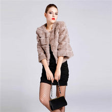 Load image into Gallery viewer, Women&#39;s Real Whole Rabbit Fur Coat Short Version Coat Fur Natural Coat 010138