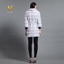 Load image into Gallery viewer, Women's Genuine Mink Fur Coat Women With Suit Collar Warm Long Overcoat  16047