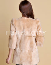 Load image into Gallery viewer, Women&#39;s Natural Fur Coat Long Version Light Camel Full Pelt Real Fur Coat Female