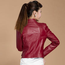 Load image into Gallery viewer, Genuine Sheep Leather Jacket Spring Blazer Top Grade Lamb Leather Coat Slim Waist Overcoat