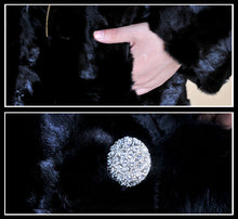 Load image into Gallery viewer, Real Mink Fur Coat Fox Fur Collar Jacket Overcoat Ladies&#39; Garment Black FS13061