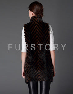 Plus Size Women's Real Mink Fur Vest Real Fur Vest Female 15217