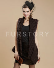 Load image into Gallery viewer, Natural Rabbit Fur Knitter Sweater Waistcoat Jacket Slim Waist Stylish Sweater Part Long Vest