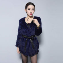 Load image into Gallery viewer, Natural Mink Fur Knitting Coat  Jacket Overcoat Long Length Version Outerwear Full Sleeve