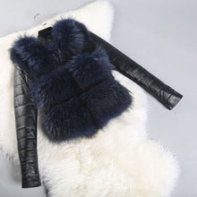 Load image into Gallery viewer, Natural Raccoon Fur Genuine Leather Jacket Women&#39;s Real Fur Coat  16146