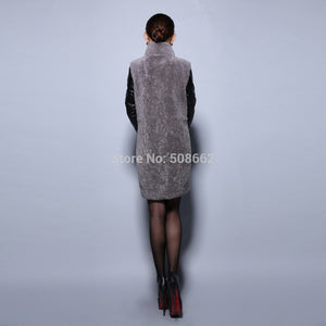 Natural Lamb Fur Coat Genuine Sheep Leather Full Sleeve Jacket