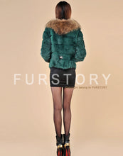 Load image into Gallery viewer, Rabbit Fur Coat Women&#39;s with Big Raccoon Fur Collar Real Natural Fur Coats Female
