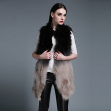 Load image into Gallery viewer, Women&#39;s Long Real Raccoon Fur Vest Cocoon Style Gilet Gradient Color Female Waistcoat 15292