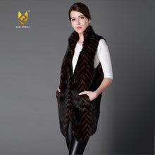 Load image into Gallery viewer, Plus Size Women&#39;s Real Mink Fur Vest Real Fur Vest Female 15217