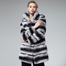 Load image into Gallery viewer, Rex Rabbit Fur Women&#39;s Outwear Chinchilla Color Long Sleeve 16129