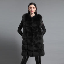 Load image into Gallery viewer, Women&#39;s Real Fox Fur Vest Long Style Furry Winter Fashion Natural Fur Vest 16225