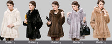 Load image into Gallery viewer, Women&#39;s Coats Real Mink Fur Coat Hoodie Slim Waist Style 16054