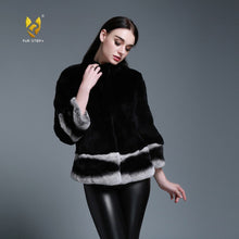 Load image into Gallery viewer, FUR STORY Womens Coats Real Rabbit Fur Spring Jackets Women Jacket Winter jacket Women 151264