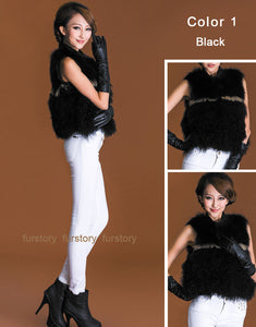 Natural Fox Fur +lamb Fur Vest Raccoon Decoration Waistcoat Jacket
