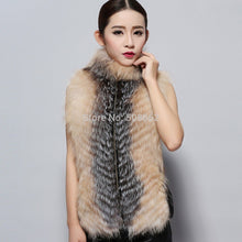 Load image into Gallery viewer, Natural Fox Fur Vest Fashion Warm Outerwear Sleeveless Women Short Jacket