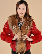 Load image into Gallery viewer, Rabbit Fur Coat Women&#39;s with Big Raccoon Fur Collar Real Natural Fur Coats Female
