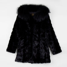 Load image into Gallery viewer, Women Real Fur Coat Natural Mink Fur Jacket Hood Winter Warm Fur Overcoat 17161