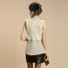 Load image into Gallery viewer, Natural Rabbit Fur Knitter Sweater Waistcoat Jacket Slim Waist Stylish Sweater Part Long Vest