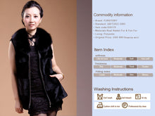 Load image into Gallery viewer, Natural Rabbit Fur Vest Fox Fur Collar Waistcoat Coat Jacket